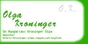 olga kroninger business card